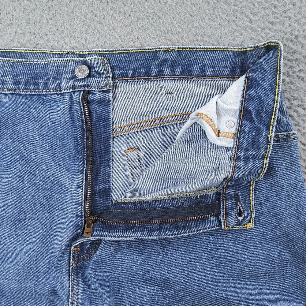 Levis 517 Jeans Mens 40x30 Blue Denim Bootcut Zip Fly High Rise Distressed